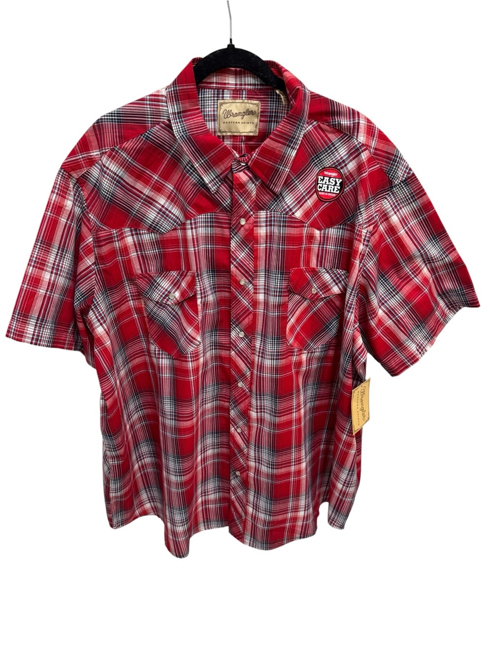 Wrangler Western Plaids Shirt Red Men’s XXXL 3XL Short Sleeve NWT